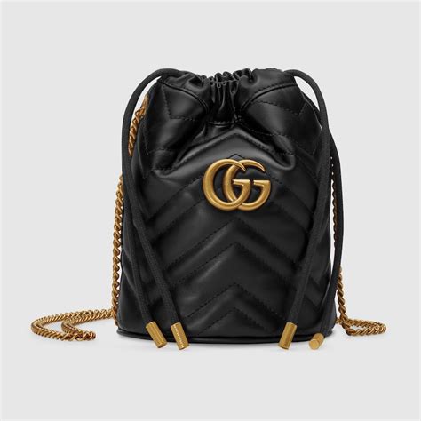 passamontagna nero gucci|GG Marmont Mini leather bucket bag in black .